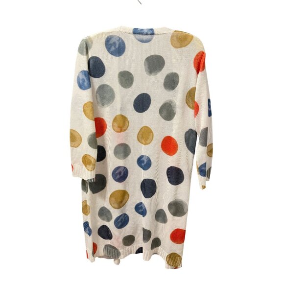 Ethyl Colorful Polka Dot Open Front Lightweight Cardigan Sz L/XL - Picture 11 of 12